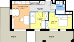 3 pokoje, mieszkanie 43,60 m², piętro 2, oferta nr M12, Warszawskie Wzgórze, Kielce, Szydłówek, ul. Warszawska 141