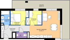 3 pokoje, mieszkanie 56,52 m², piętro 2, oferta nr M13, Warszawskie Wzgórze, Kielce, Szydłówek, ul. Warszawska 141