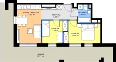 3 pokoje, mieszkanie 43,60 m², piętro 1, oferta nr M1, Warszawskie Wzgórze, Kielce, Szydłówek, ul. Warszawska 141