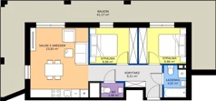 3 pokoje, mieszkanie 58,89 m², piętro 1, oferta nr M11, Warszawskie Wzgórze, Kielce, Szydłówek, ul. Warszawska 141