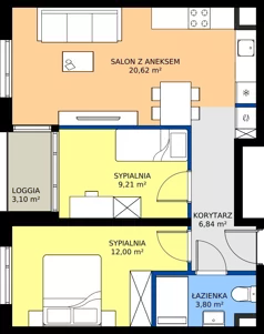 3 pokoje, apartament 52,47 m², piętro 2, oferta nr R102/14, Harmony Garden, Opole, Armii Krajowej, ul. Sosnowskiego / Pużaka