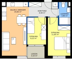 3 pokoje, apartament 51,11 m², piętro 2, oferta nr R102/08, Harmony Garden, Opole, Armii Krajowej, ul. Sosnowskiego / Pużaka
