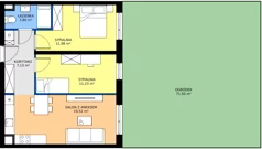 3 pokoje, apartament 53,66 m², parter, oferta nr R100/02, Harmony Garden, Opole, Armii Krajowej, ul. Sosnowskiego / Pużaka