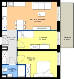 3 pokoje, apartament 58,86 m², piętro 1, oferta nr R101/06, Harmony Garden, Opole, Armii Krajowej, ul. Sosnowskiego / Pużaka