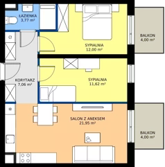 3 pokoje, apartament 56,40 m², piętro 1, oferta nr R101/05, Harmony Garden, Opole, Armii Krajowej, ul. Sosnowskiego / Pużaka