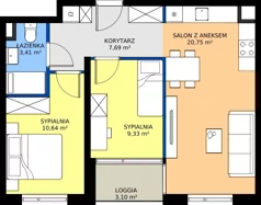 3 pokoje, apartament 51,82 m², piętro 1, oferta nr R101/16, Harmony Garden, Opole, Armii Krajowej, ul. Sosnowskiego / Pużaka