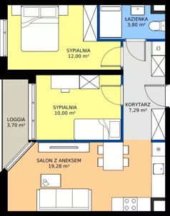 3 pokoje, apartament 52,37 m², piętro 1, oferta nr R101/12, Harmony Garden, Opole, Armii Krajowej, ul. Sosnowskiego / Pużaka