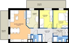 4 pokoje, apartament 74,39 m², piętro 1, oferta nr R101/11, Harmony Garden, Opole, Armii Krajowej, ul. Sosnowskiego / Pużaka