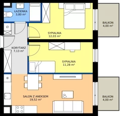3 pokoje, apartament 53,76 m², piętro 2, oferta nr R102/02, Harmony Garden, Opole, Armii Krajowej, ul. Sosnowskiego / Pużaka