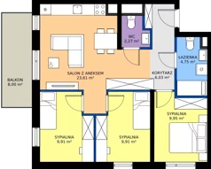 4 pokoje, apartament 66,43 m², piętro 1, oferta nr R101/17, Harmony Garden, Opole, Armii Krajowej, ul. Sosnowskiego / Pużaka