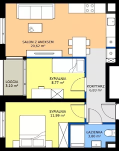 3 pokoje, apartament 52,01 m², piętro 1, oferta nr R101/13, Harmony Garden, Opole, Armii Krajowej, ul. Sosnowskiego / Pużaka