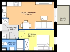2 pokoje, apartament 40,56 m², piętro 2, oferta nr R102/03, Harmony Garden, Opole, Armii Krajowej, ul. Sosnowskiego / Pużaka