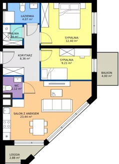 3 pokoje, apartament 61,94 m², piętro 1, oferta nr R101/07, Harmony Garden, Opole, Armii Krajowej, ul. Sosnowskiego / Pużaka
