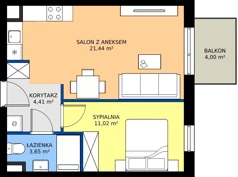 2 pokoje, apartament 40,52 m², piętro 1, oferta nr R101/03, Harmony Garden, Opole, Armii Krajowej, ul. Sosnowskiego / Pużaka