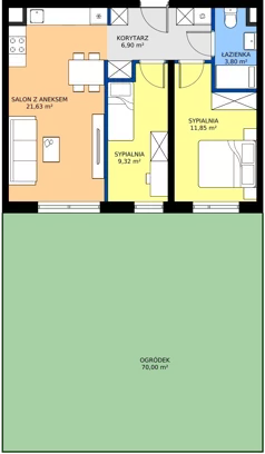 3 pokoje, apartament 53,50 m², parter, oferta nr R100/08, Harmony Garden, Opole, Armii Krajowej, ul. Sosnowskiego / Pużaka