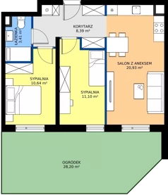 3 pokoje, apartament 54,47 m², parter, oferta nr R100/16, Harmony Garden, Opole, Armii Krajowej, ul. Sosnowskiego / Pużaka