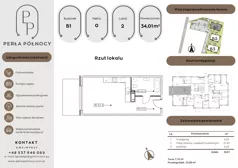 1 pokój, mieszkanie 34,01 m², parter, oferta nr B1.0_2, Perła Północy II, Szczecin, Północ, Stołczyn, ul. Władysława Nehringa