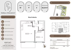 2 pokoje, mieszkanie 42,02 m², piętro 2, oferta nr B1.2_3, Perła Północy II, Szczecin, Północ, Stołczyn, ul. Władysława Nehringa