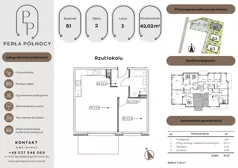 2 pokoje, mieszkanie 42,02 m², piętro 2, oferta nr B1.2_3, Perła Północy II, Szczecin, Północ, Stołczyn, ul. Władysława Nehringa