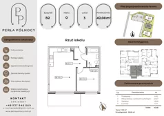 2 pokoje, mieszkanie 42,02 m², piętro 2, oferta nr B1.2_3, Perła Północy II, Szczecin, Północ, Stołczyn, ul. Władysława Nehringa