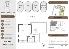 2 pokoje, mieszkanie 55,46 m², piętro 2, oferta nr B2.2_1, Perła Północy II, Szczecin, Północ, Stołczyn, ul. Władysława Nehringa