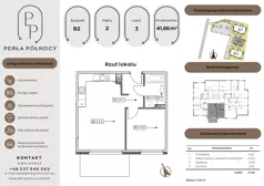 2 pokoje, mieszkanie 41,86 m², piętro 2, oferta nr B2.2_3, Perła Północy II, Szczecin, Północ, Stołczyn, ul. Władysława Nehringa