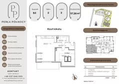 2 pokoje, mieszkanie 57,26 m², piętro 2, oferta nr B3.2_2, Perła Północy II, Szczecin, Północ, Stołczyn, ul. Władysława Nehringa