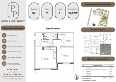 3 pokoje, mieszkanie 68,64 m², parter, oferta nr B2.0_4, Perła Północy II, Szczecin, Północ, Stołczyn, ul. Władysława Nehringa