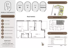 3 pokoje, mieszkanie 75,34 m², piętro 2, oferta nr B2.2_5, Perła Północy II, Szczecin, Północ, Stołczyn, ul. Władysława Nehringa