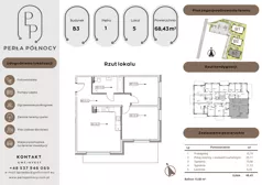 3 pokoje, mieszkanie 68,43 m², piętro 1, oferta nr B3.1_5, Perła Północy II, Szczecin, Północ, Stołczyn, ul. Władysława Nehringa