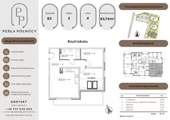 3 pokoje, mieszkanie 63,74 m², piętro 2, oferta nr B3.2_4, Perła Północy II, Szczecin, Północ, Stołczyn, ul. Władysława Nehringa
