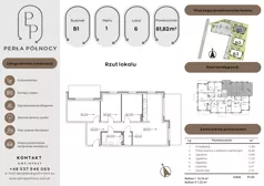 4 pokoje, mieszkanie 81,82 m², piętro 1, oferta nr B1.1_6, Perła Północy II, Szczecin, Północ, Stołczyn, ul. Władysława Nehringa