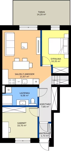 3 pokoje, mieszkanie 58,36 m², parter, oferta nr A3.M5, Nefrytowa Park, Rzeszów, Załęże, ul. Nefrytowa
