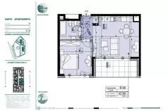 2 pokoje, mieszkanie 42,88 m², piętro 1, oferta nr 602948, Mazury Golf Apartments, Naterki, ul. Golfowa