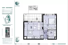 2 pokoje, mieszkanie 43,73 m², piętro 1, oferta nr B.11, Mazury Golf Apartments, Naterki, ul. Golfowa