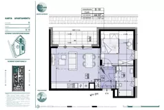 2 pokoje, mieszkanie 44,97 m², piętro 2, oferta nr B.18, Mazury Golf Apartments, Naterki, ul. Golfowa