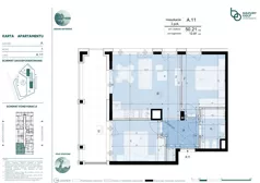 3 pokoje, mieszkanie 50,21 m², piętro 1, oferta nr A.11, Mazury Golf Apartments, Naterki, ul. Golfowa