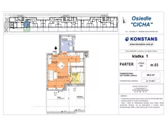 2 pokoje, mieszkanie 39,30 m², parter, oferta nr 3, Cicha 21, Mińsk Mazowiecki, ul. Cicha 21
