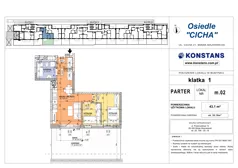 3 pokoje, mieszkanie 43,10 m², parter, oferta nr 2, Cicha 21, Mińsk Mazowiecki, ul. Cicha 21