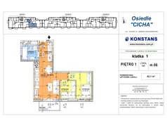 3 pokoje, mieszkanie 43,10 m², piętro 1, oferta nr 6, Cicha 21, Mińsk Mazowiecki, ul. Cicha 21