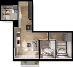 3 pokoje, mieszkanie 43,10 m², piętro 1, oferta nr 6, Cicha 21, Mińsk Mazowiecki, ul. Cicha 21