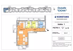 3 pokoje, mieszkanie 62,60 m², piętro 3, oferta nr 19, Cicha 21, Mińsk Mazowiecki, ul. Cicha 21
