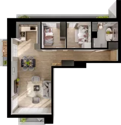 3 pokoje, mieszkanie 62,60 m², piętro 3, oferta nr 19, Cicha 21, Mińsk Mazowiecki, ul. Cicha 21