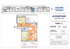 3 pokoje, mieszkanie 57,30 m², parter, oferta nr 20, Cicha 21, Mińsk Mazowiecki, ul. Cicha 21