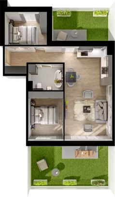 3 pokoje, mieszkanie 57,30 m², parter, oferta nr 20, Cicha 21, Mińsk Mazowiecki, ul. Cicha 21