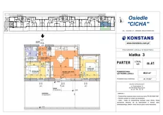 3 pokoje, mieszkanie 48,60 m², parter, oferta nr 41, Cicha 21, Mińsk Mazowiecki, ul. Cicha 21