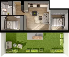 3 pokoje, mieszkanie 48,60 m², parter, oferta nr 41, Cicha 21, Mińsk Mazowiecki, ul. Cicha 21