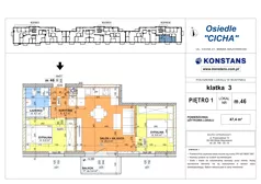 3 pokoje, mieszkanie 47,40 m², piętro 1, oferta nr 46, Cicha 21, Mińsk Mazowiecki, ul. Cicha 21