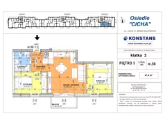 3 pokoje, mieszkanie 47,40 m², piętro 3, oferta nr 56, Cicha 21, Mińsk Mazowiecki, ul. Cicha 21
