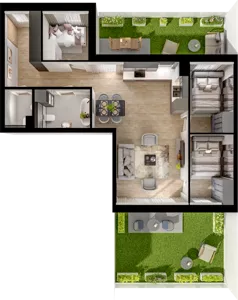 4 pokoje, mieszkanie 70,10 m², parter, oferta nr 1, Cicha 21, Mińsk Mazowiecki, ul. Cicha 21